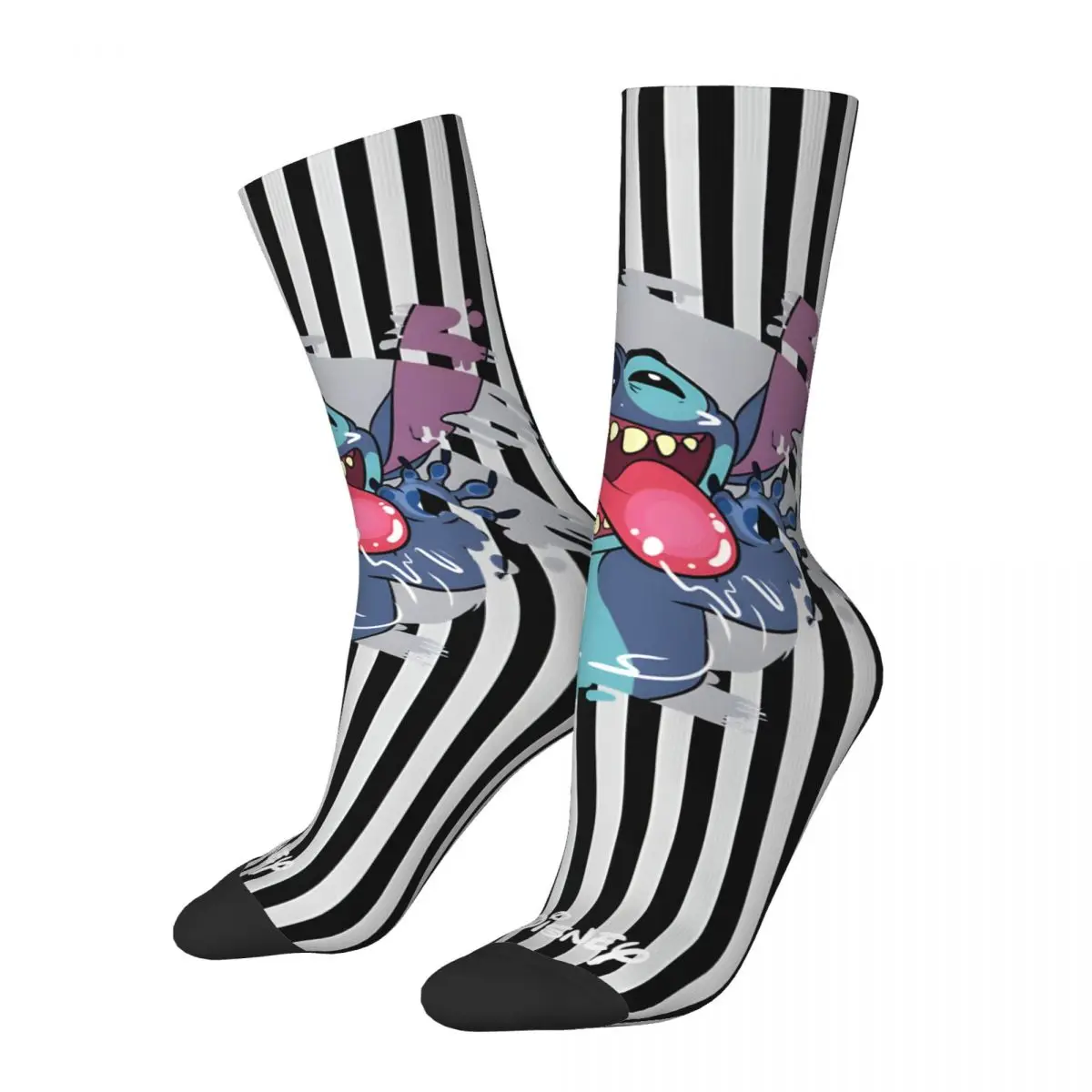 Hip Hop Retro Cute Crazy Men's compression Socks Unisex Disney Stitch Harajuku Seamless Printed Funny Novelty Happy Crew Sock