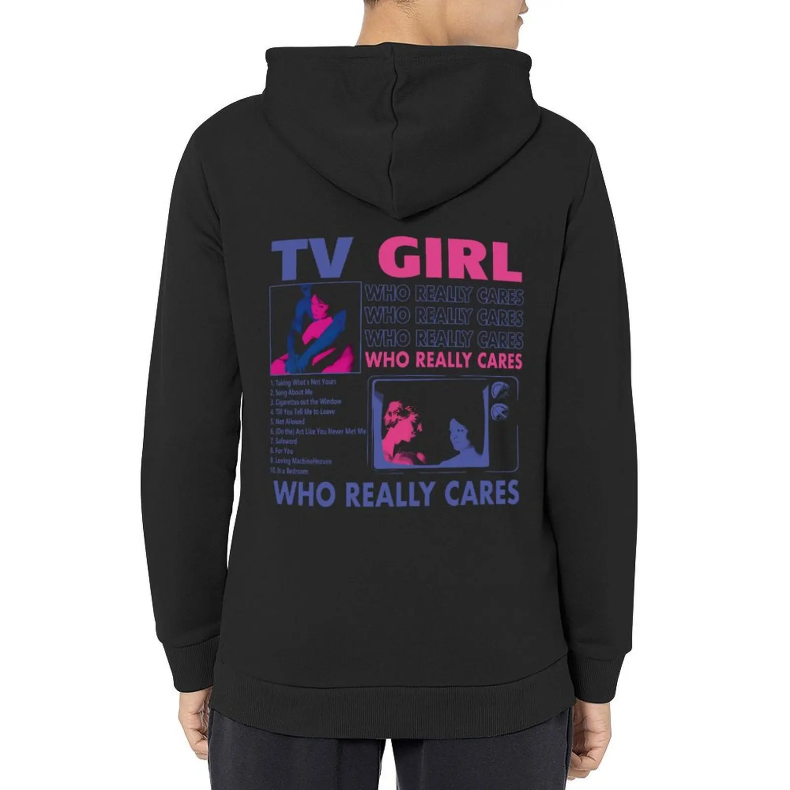 ملابس بقلنسوة لألبوم TV Girl Who Really Cares للرجال على الطراز الكوري ملابس جمالية ملابس أنيمي بقلنسوة للرجال