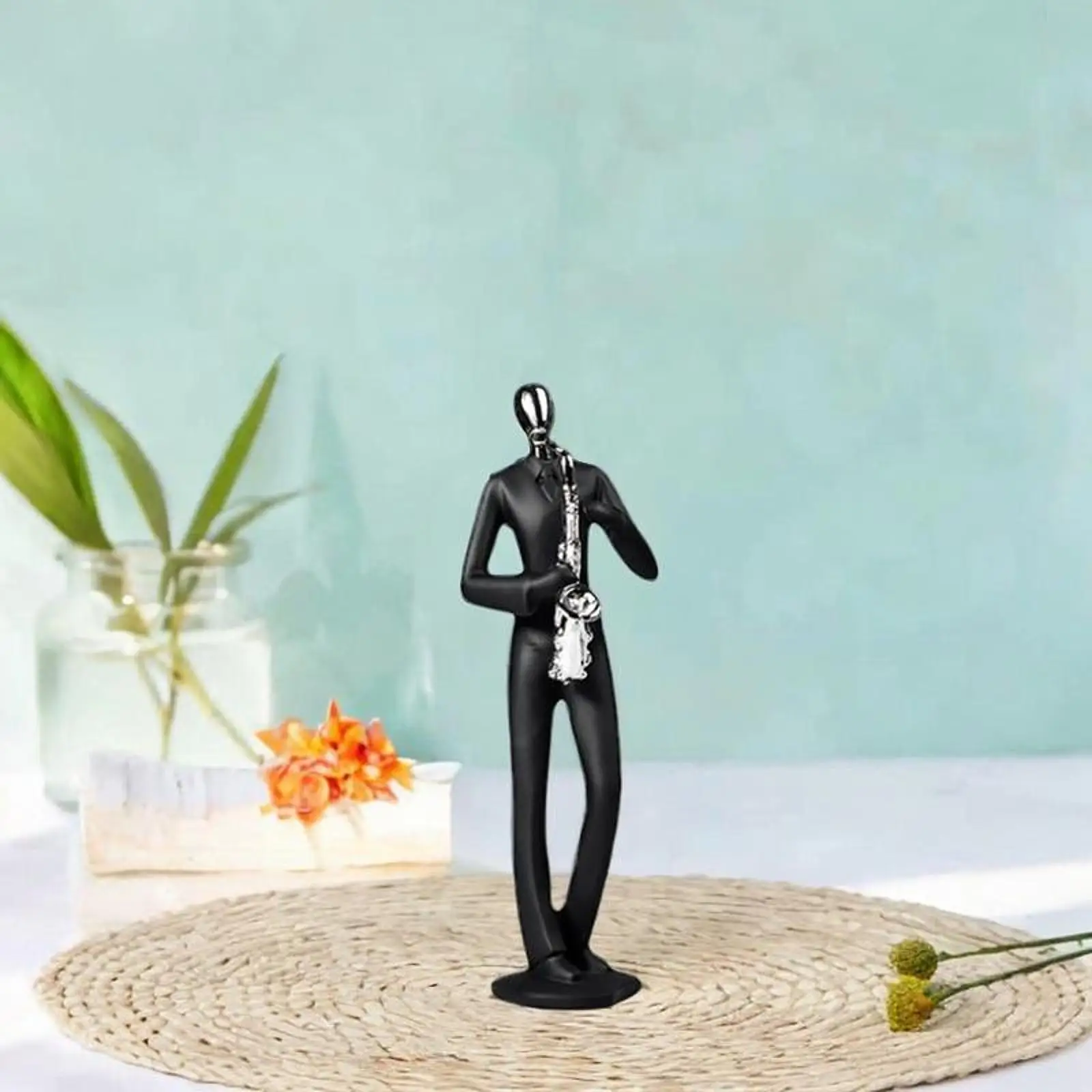 Giocatore di sassofono Musicista Figurina Resina da collezione Scultura decorativa Regalo musicale per Bar Hotel Libreria Armadio da ufficio