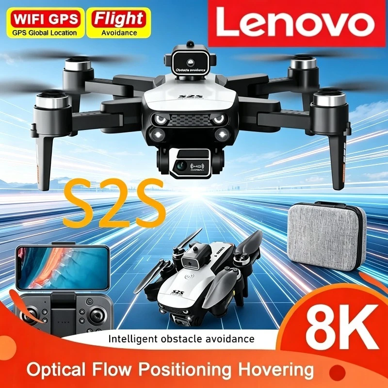 

Lenovo S2S Drone GPS 8K Dual-Camera Omnidirectional Obstacle Avoidance Brushless Quadcopter Aerial Photography Toys