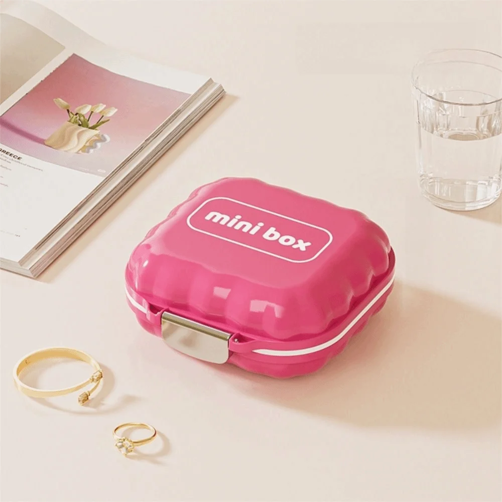 Compact Mini Jewelry Storage Case Sealed Portable Travel Jewelry Box Waterproof 7 Grids Travel Pill Dispenser 7-Day