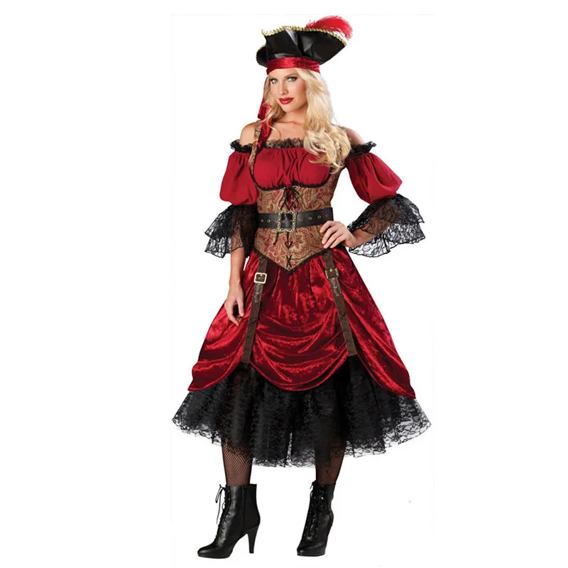 

Women Sexy Deluxe Pirate Costumes Halloween Pirates of the Pirate Cosplay Female Pirate Fancy Dress