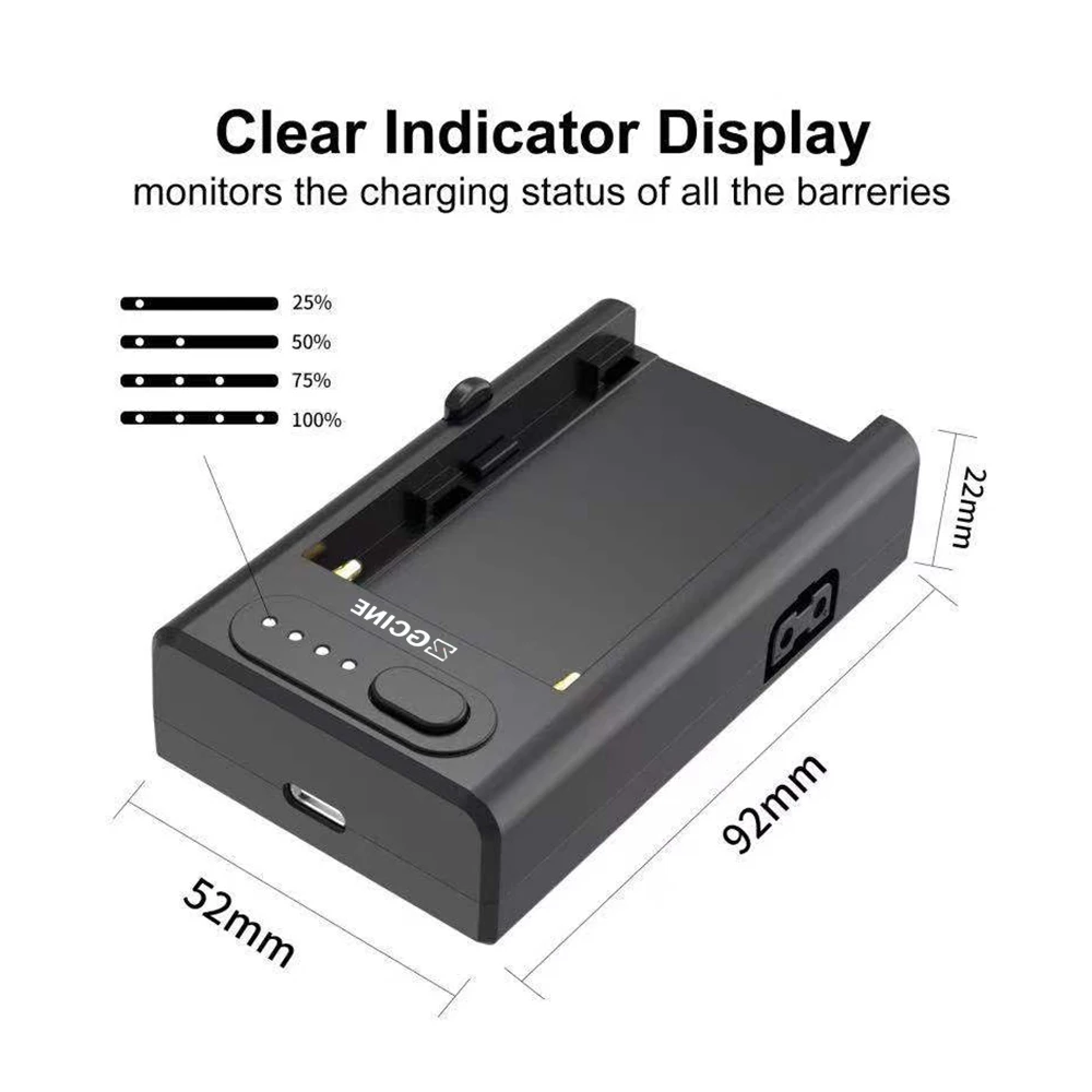 NP-F Battery Charger with 21W Type-C PD Input USB-A/D-tap/Type-C PD Outputs 1/4 Inch Screw Hole for Sony NP-F550 F750 F970