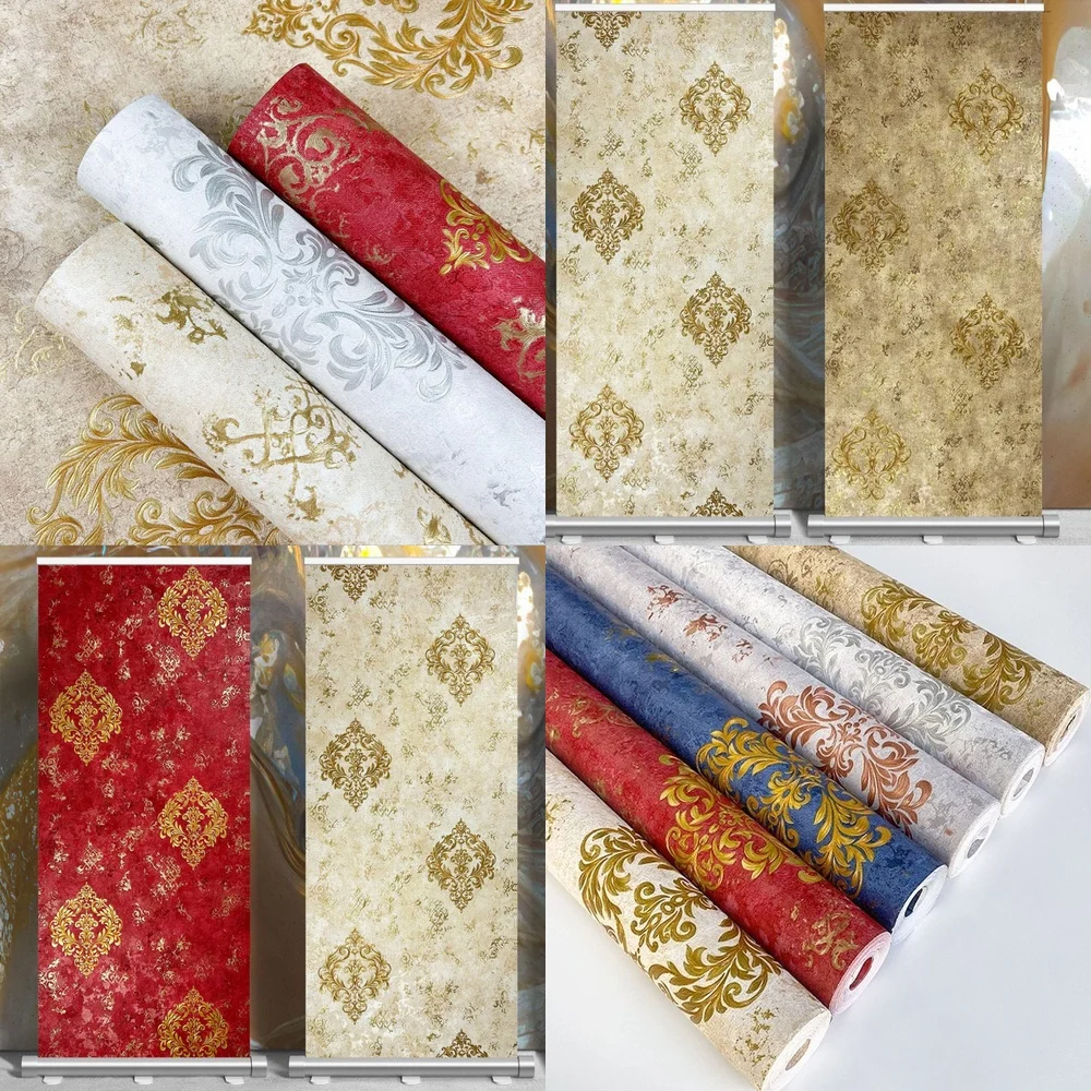 3D Wallpaper European Style Pattern 3D Embossed Damask Wall Mural for Living Room Bedroom