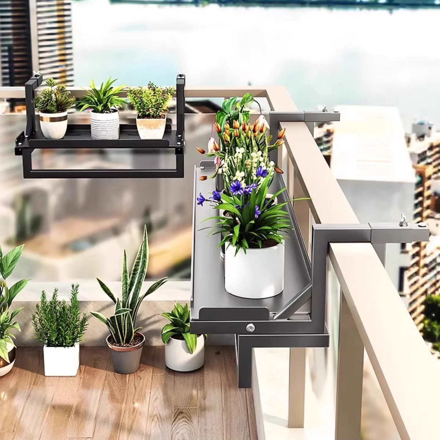 Flower Stand Shelf Balcony Special Hanging Railing Window Sill Succulent Flower Stand Display Green Dill Stand Bracket