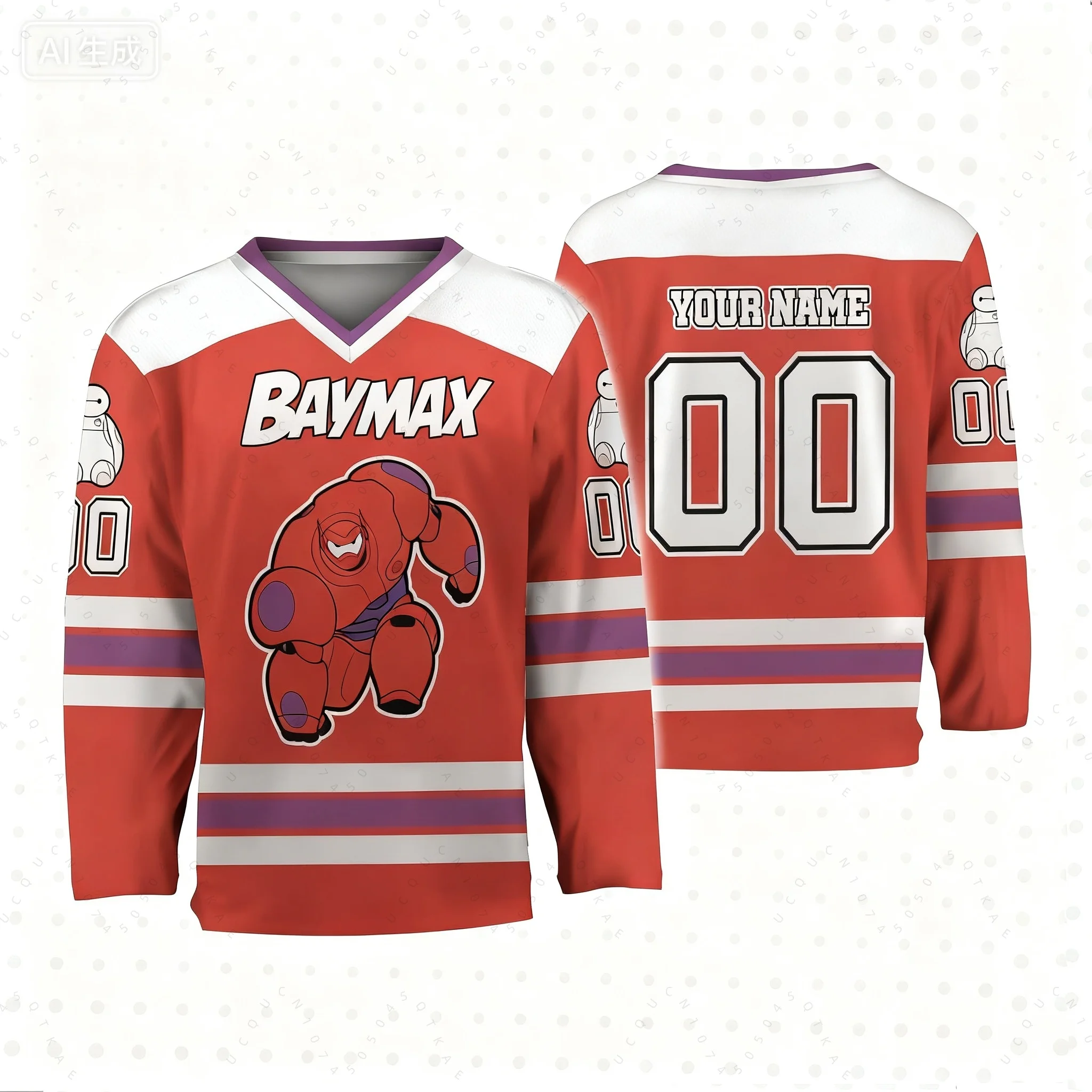 2026 جديد سوبر مشاة البحرية الميكانيكية الأبيض هوكي الجليد دعوى ثلاثية الأبعاد الرجال طويلة الأكمام قميص رياضي فريق الموضة الرياضة هوكي الجليد البدلة #5