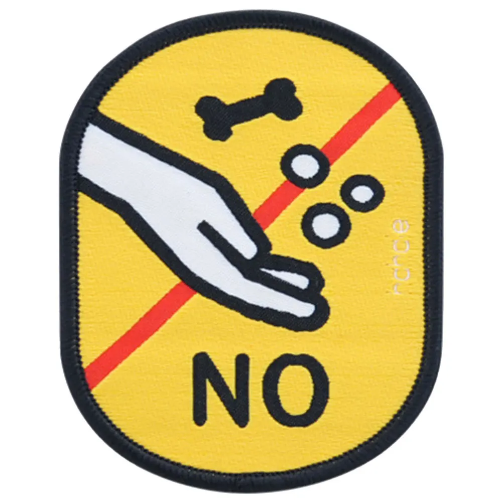 Pet No Feeding Social Warning Sign Leash Sticker Durable High Visibility Hook Loop Fastener Dog Cat Puppy Warn Decal