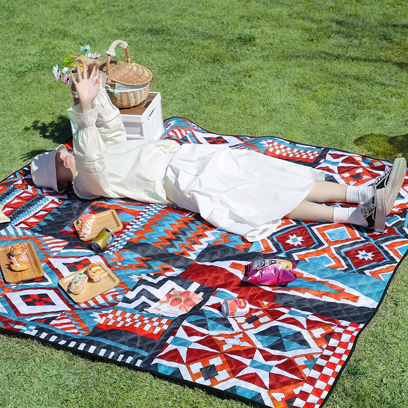 

Винтажный утолщенный износостойкий водонепроницаемый коврик для кемпинга, влагостойкое покрывало для пикника в стиле бохо, коврик для палатки