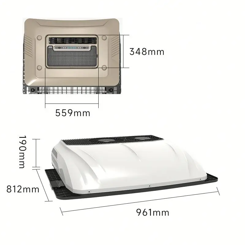 2025 نوع جديد الكهربائية 12 فولت مكيف الهواء على السطح للتخييم RV مقطورة شاحنة جرار فان السيارات وقوف السيارات مكيف وقوف السيارات #4