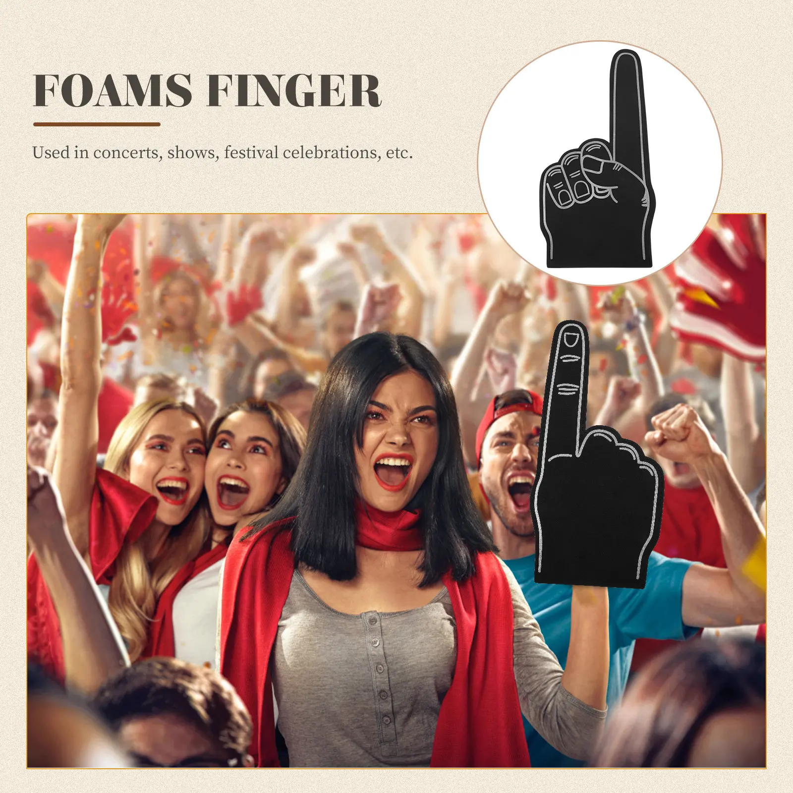 Foam Cheer Hands 3 Pack Reusable Lightweight Fan Fingers for Soccer Basketball Games Sports Parties