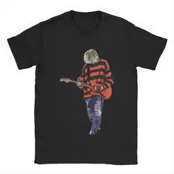 Stripey Kurt Cobain T-Shirt Men Casual 100% Cotton Tees Round Collar Short Sleeve T Shirts Plus Size Clothes