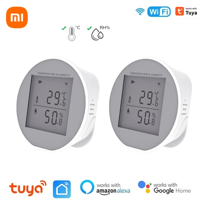 

Xiaomi Tuya WiFi Smart Temperature Humidity Sensor Indoor Hygrometer Controller Monitoring Work With Smart Speaker Alexa Home