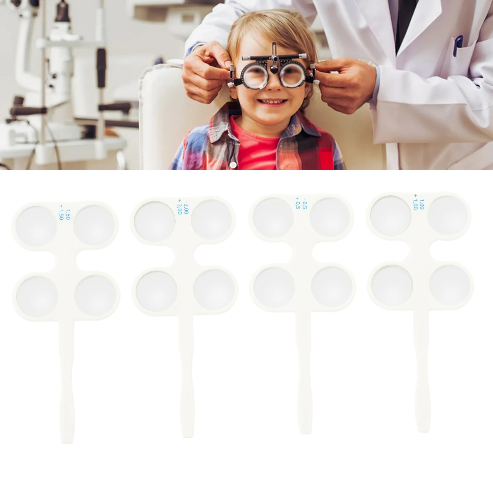 4PCS Optical Optometry Flip Trial Lens Flipper Handle Kit For Confirmation Test