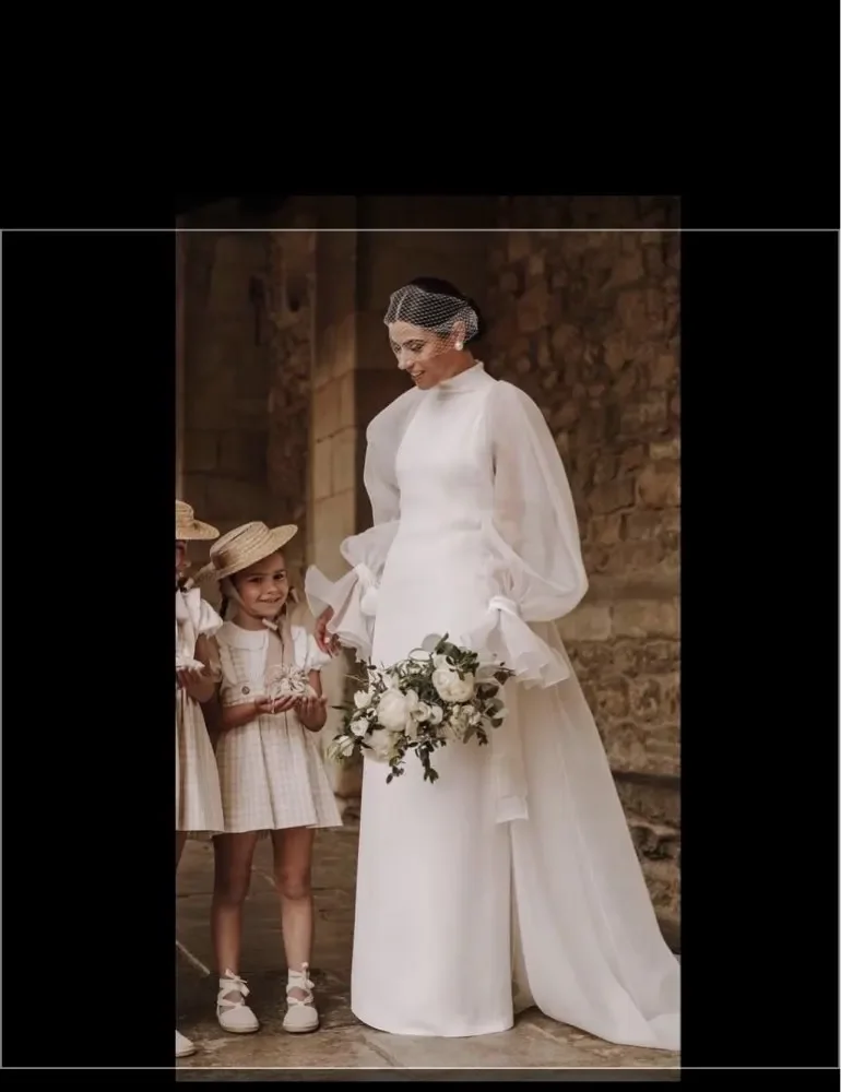 

Свадебные аксессуары, длинное женское пальто из органзы с длинными рукавами, свадебная куртка для невесты, официальные накидки, покрытые праздничным платьем