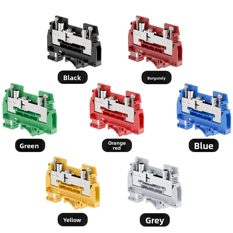 15Pcs URTK/6S DIN Rail Current Test Terminal, Through-Connection for Electrical Measurement