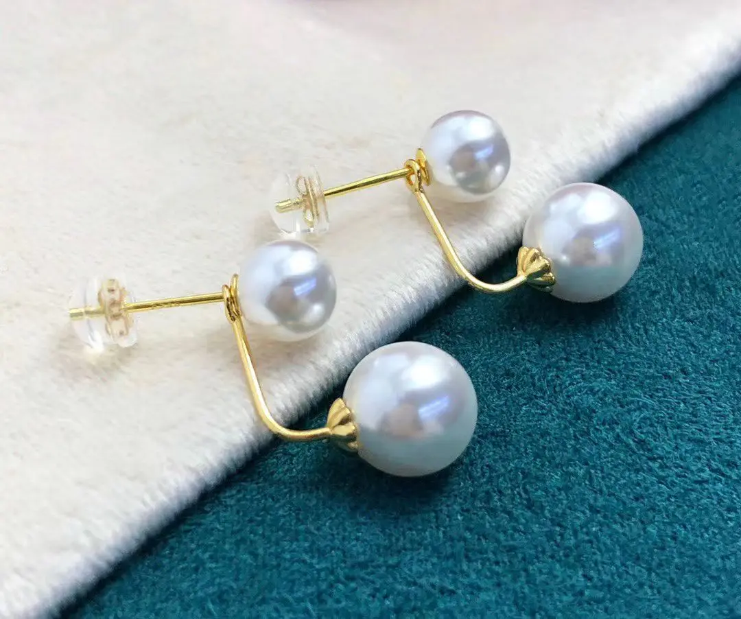 925 Sterling Silver Earrings Mount Findings Settings Base Mounting Parts Accessory for 8-11mm Pearls 10 pairs/lot