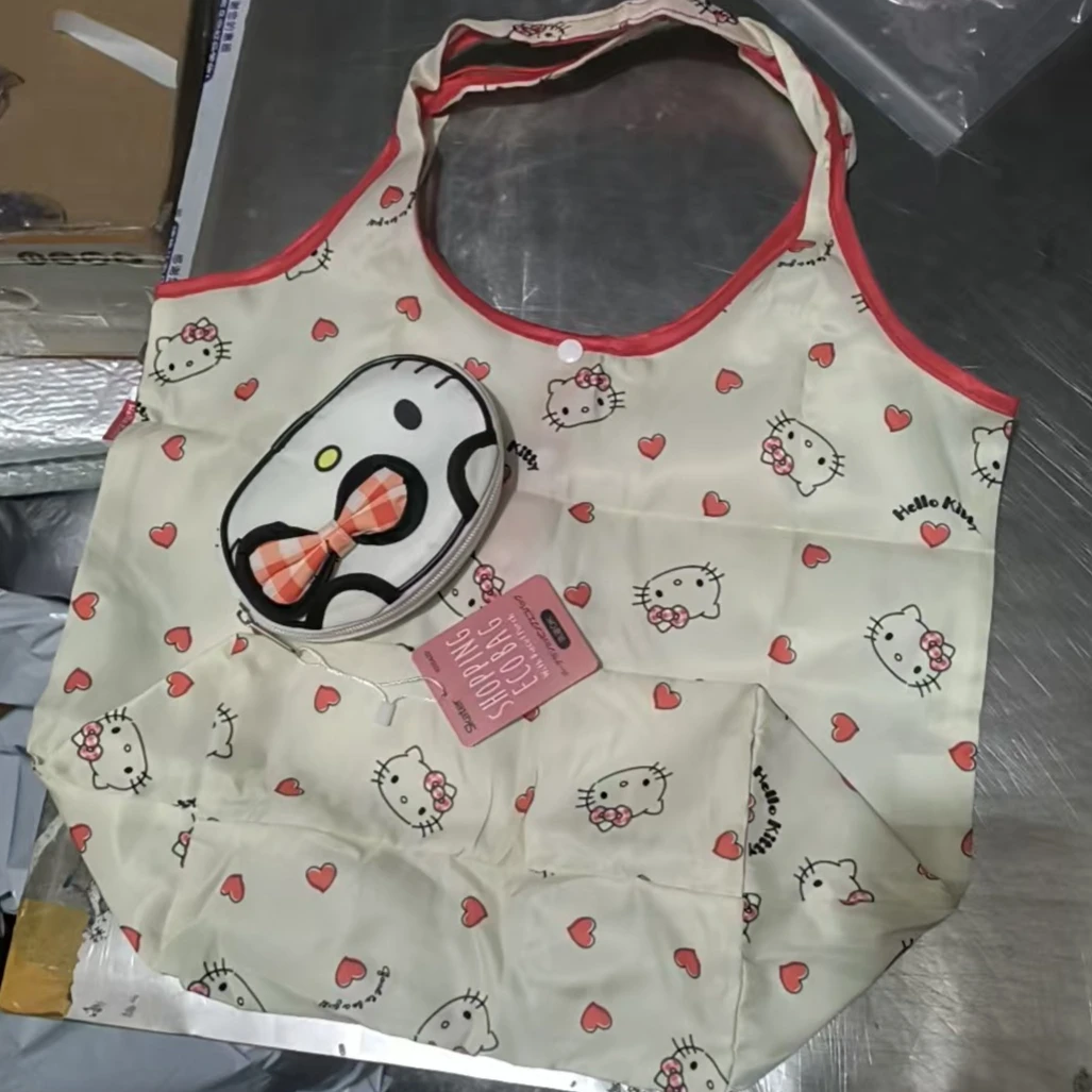 

Hello Kitty Storage Bag Cute Cartoon Originality Foldable Shopping Bag Fashion Delicate Personality Handbag Birthday Present