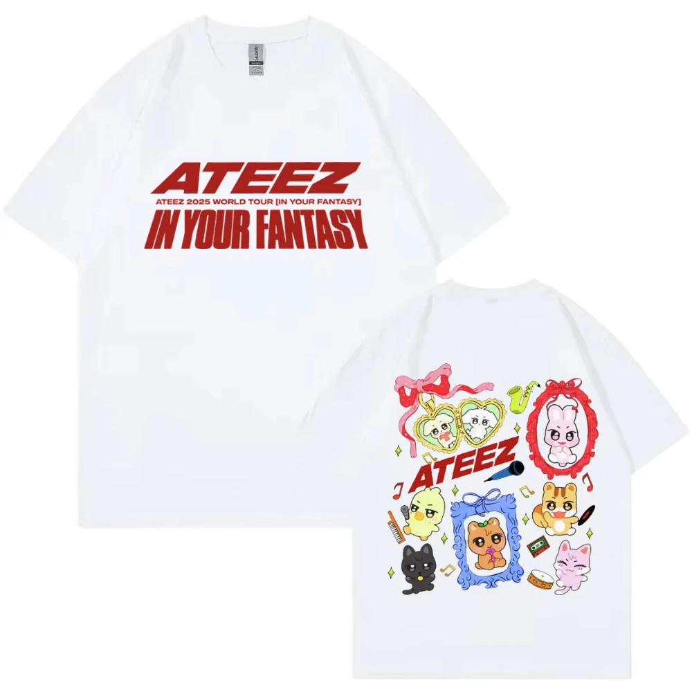 ATEEZ 2026 World Tour in Your Fantasy Merch T-shirts Men Women's Harajuku Cartoon T Shirts Fashion Hip Hop Short Sleeve T-shirts