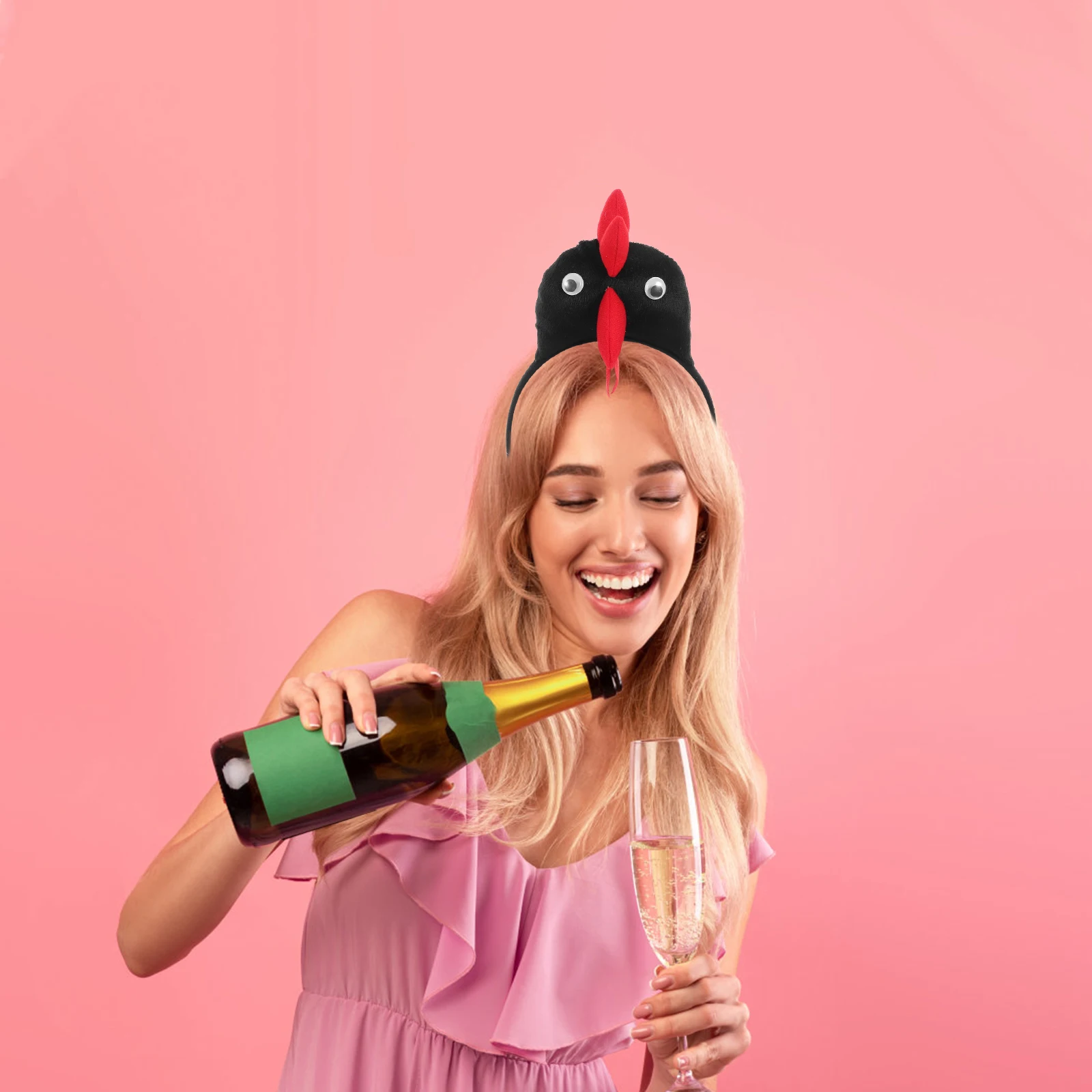 

Fabric Rooster Headband Animal Hair Hoop Party Performing Accessory Cosplay Photo Prop Decoration Festival Headpiece