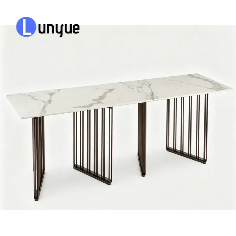 Modern Long Outdoor Dining Table Durable Patio Garden Furniture Weather Resistant Large Rectangular Design for Backyard Deck