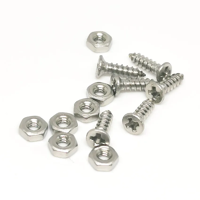 10/100PCS CM M2 304 Stainless Steel Cross Phillips Super Ultra Thin Flat Wafer Head Self-tapping Wood Screw