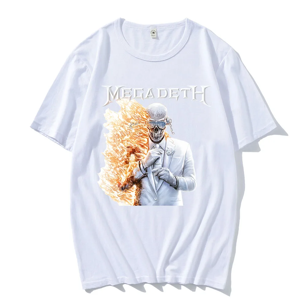 Rock Band Megadeth Album Print T-shirt Short Sleeve Cotton Loose Male Tshirts Heavy Mental Casual Unisex Streetwear Hip Hop Tees