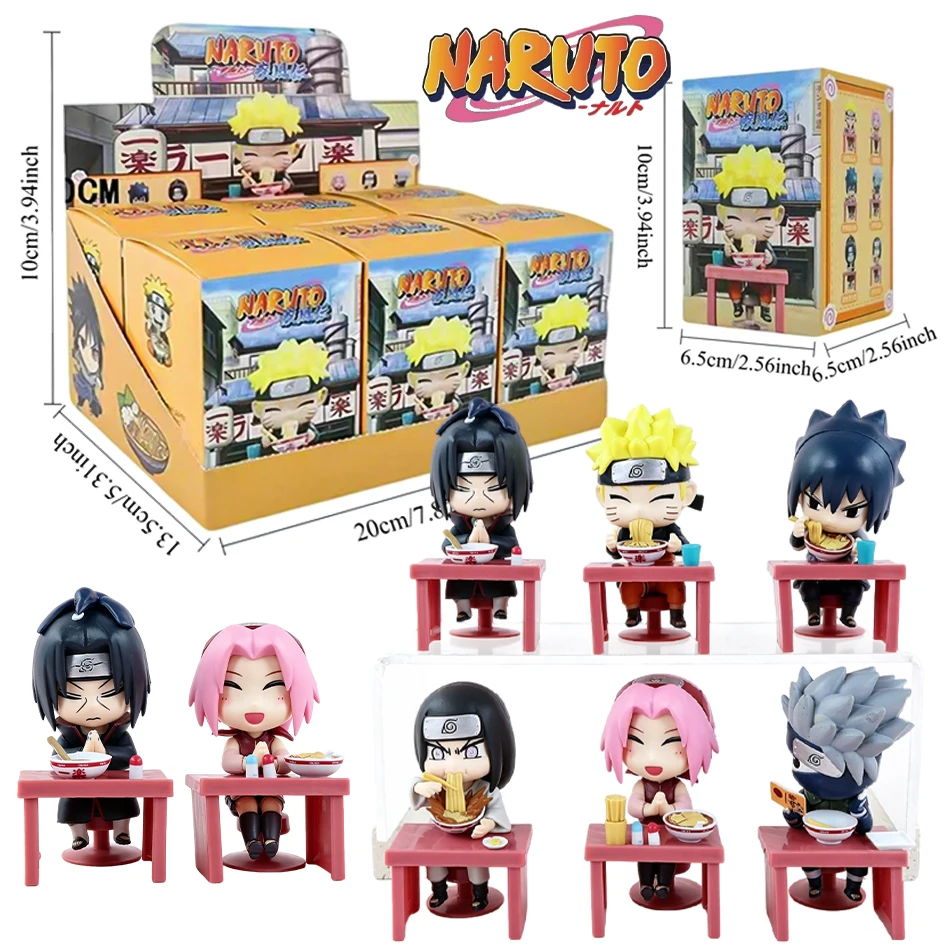 Heiße Anime-Figur 9-10,7cm Naruto Sitzende Pose Serie mit Instant-Nudeln Niedliches Action-Modell PVC-Spielzeug Desktop-Sammlerstück Geschenke