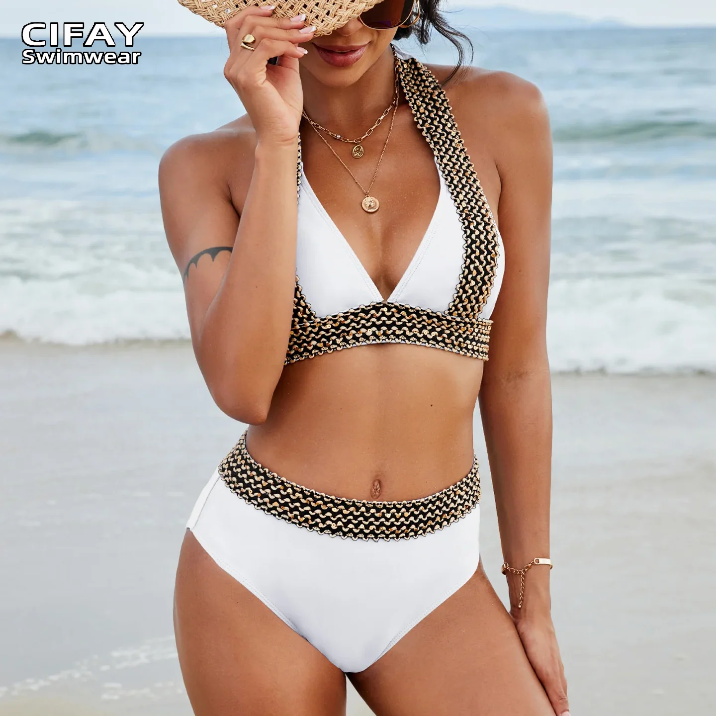 

Hot Original Internet Celebrity Ladies Split Swimsuit, Plus Sexy Deep V Vacation Wind Bikini Set