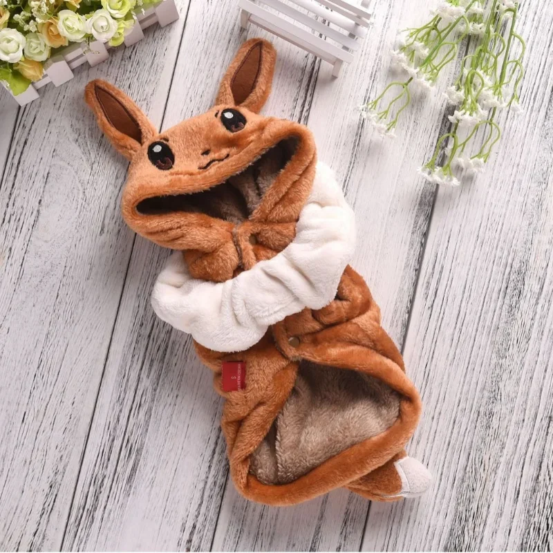 Funny Halloween Pokemon Dog Costumes Fleece Warm Cosplay Pets Corgi French Bulldog Puppy Medium Clothing Coat Jacket Accessory