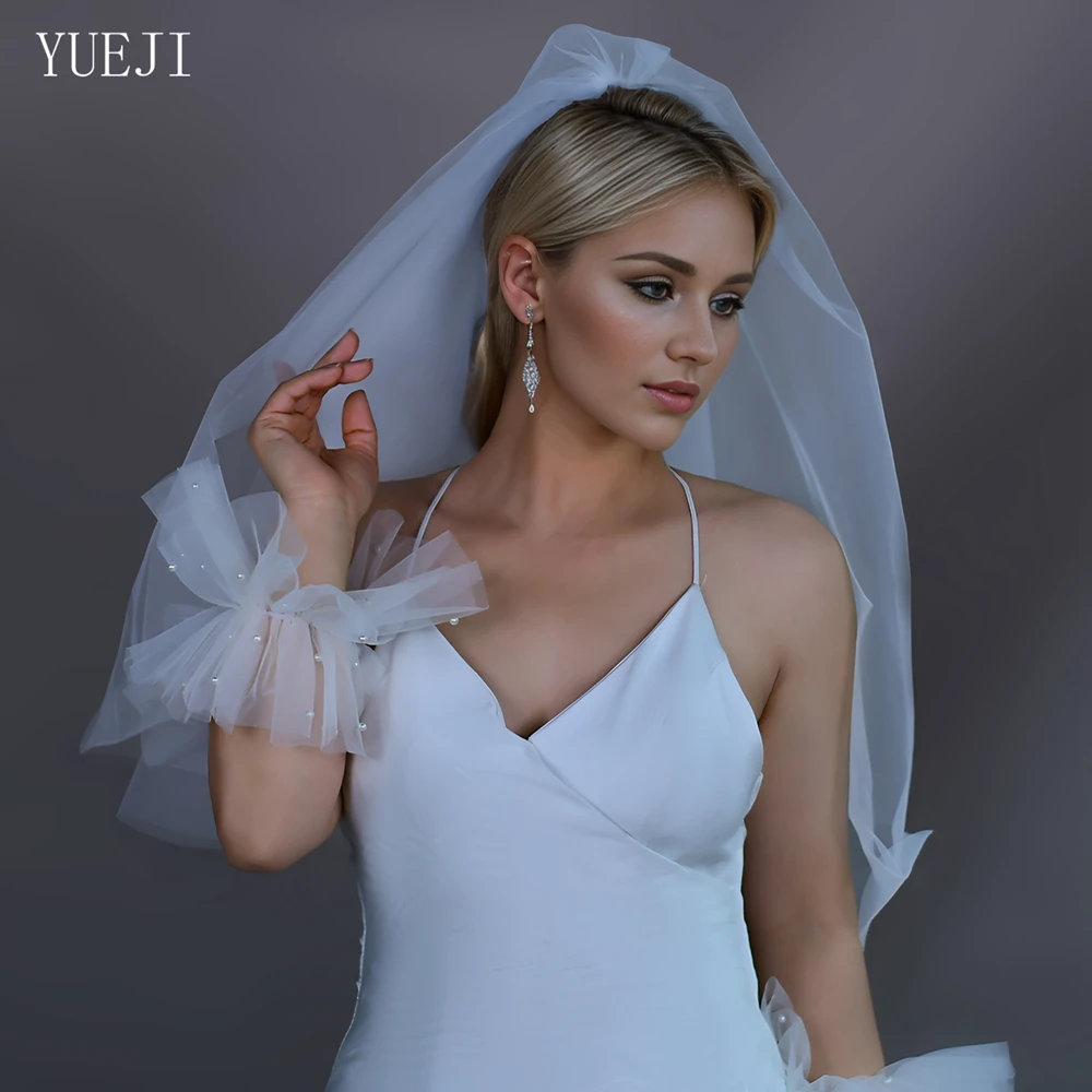 YUEJI-Voile pur monocouche pour la mariée, style simple, multi-taille, personnalisé, accessoires pour patients, peigne à cheveux, 030