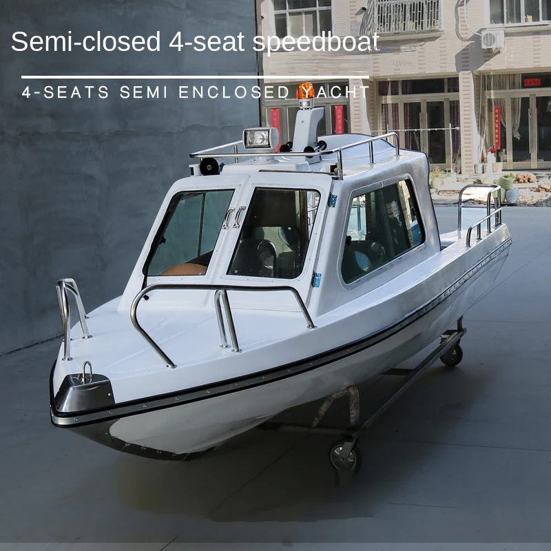 Hot Selling Luxury Speed Boat Customized 17ft Fiberglass Sport Boats 530mm Motor Boat Speed Ship