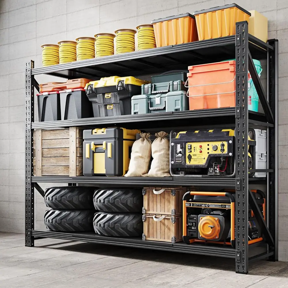 

Heavy-Duty 6000lbs Adjustable 4-Tier Garage/Shelving Unit, 79W x 79H x 24D