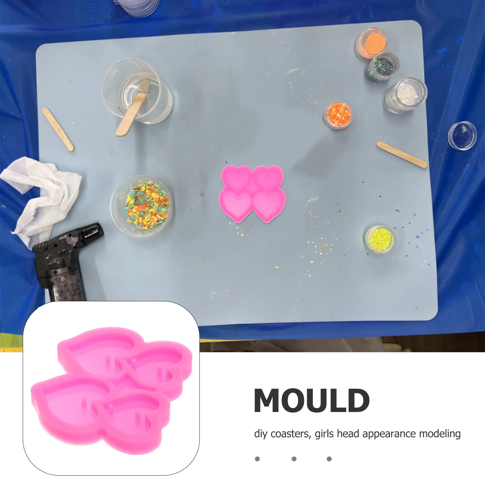 Silicone Heart Mold for Resin Crafting Keychain Pendant Earrings Soap Wax DIY Jewelry Making with Integrated Hole Precision