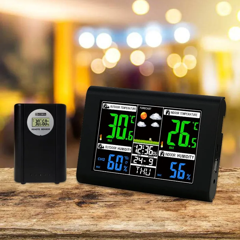 Craft High Definition Screen Weather Forecast Garden Dimple Cellar Snow Box Temperature and Humidity Alarm Clock