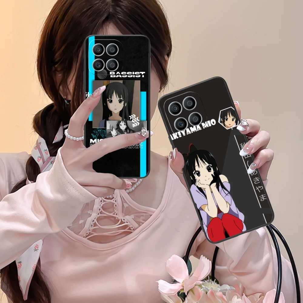 K-ON Mio Akiyama Mobile Cell Phone Case for Huawei Honor 90 80 70 60 50 30 20 10 9 8 7 Pro S SE Lite 5G Black Phone Cover Shell