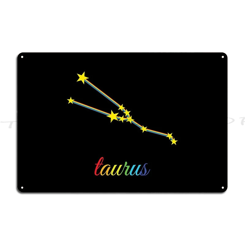 Starry Taurus Constellation  Metal Signs Garage Wall Decor Cinema Wall Cave Design  Tin Sign Poster