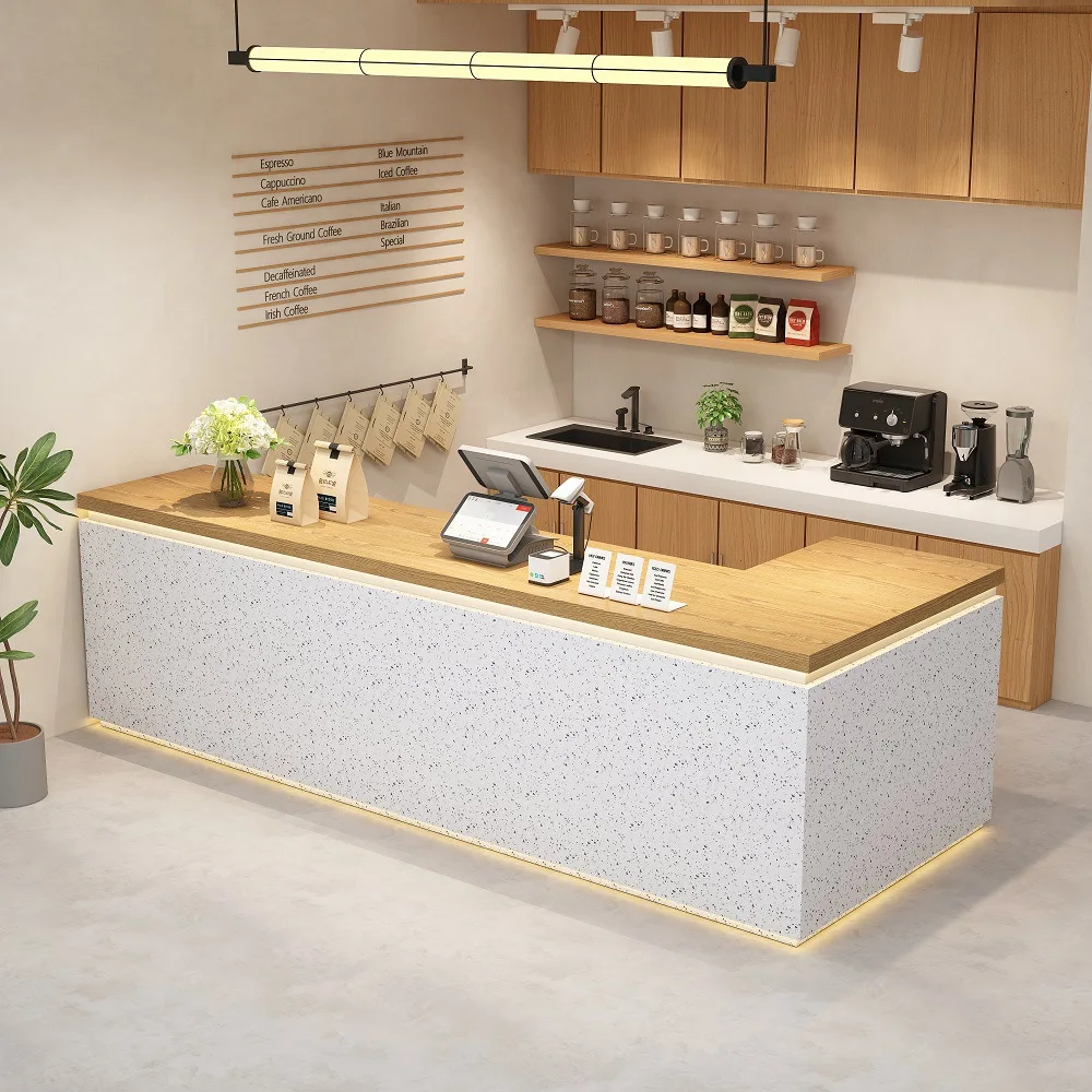 

Checkout page Cake Baking Coffee Fruit Milk Tea Shop Internet celebrity trendy store Bar Table Marble Counter Corner