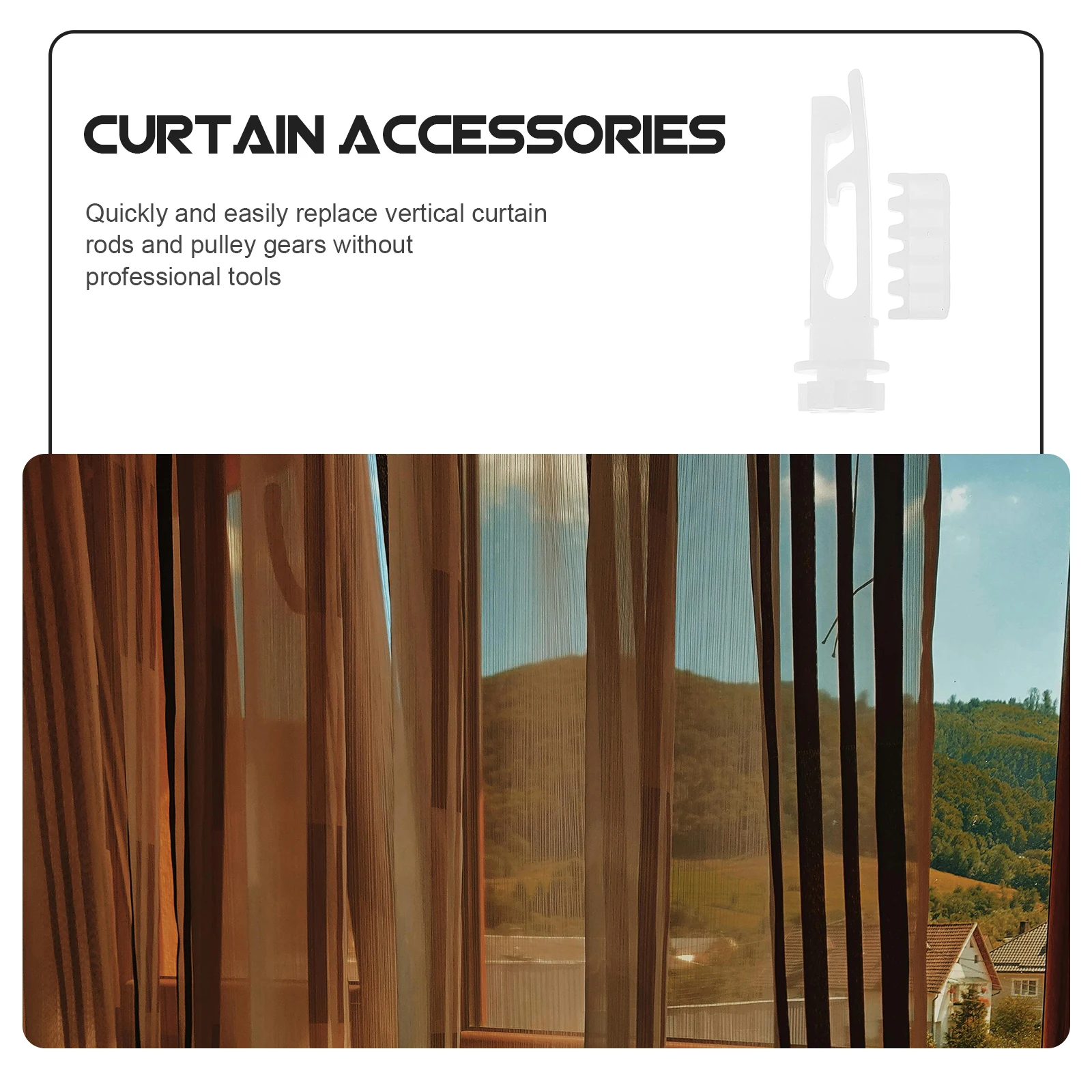 

Curtain Pulley Accessories Blind Repair Stems Broken Vertical Repairing Parts for Carrier Blinds Replacement and Gear