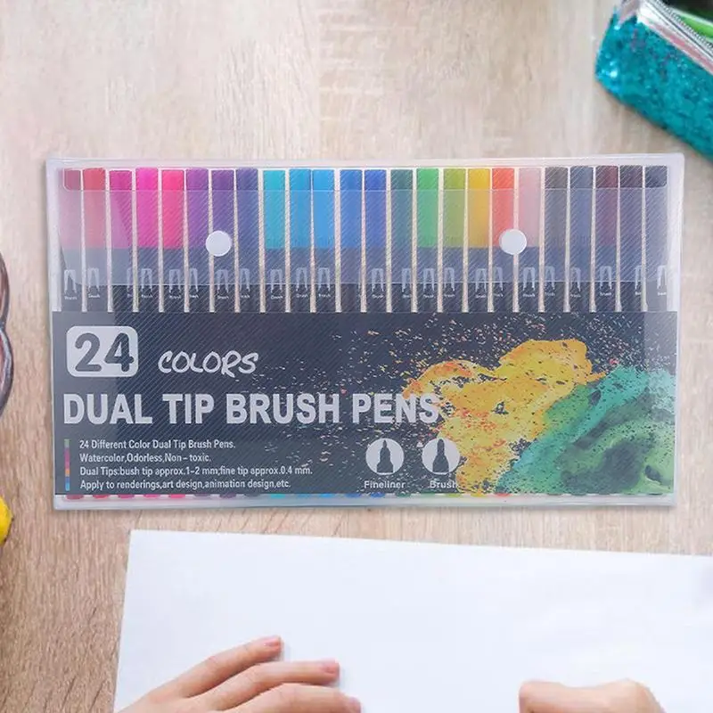 Double Tip Coloring Marker Set para crianças, canetas para desenho, cores, numeradas, artista