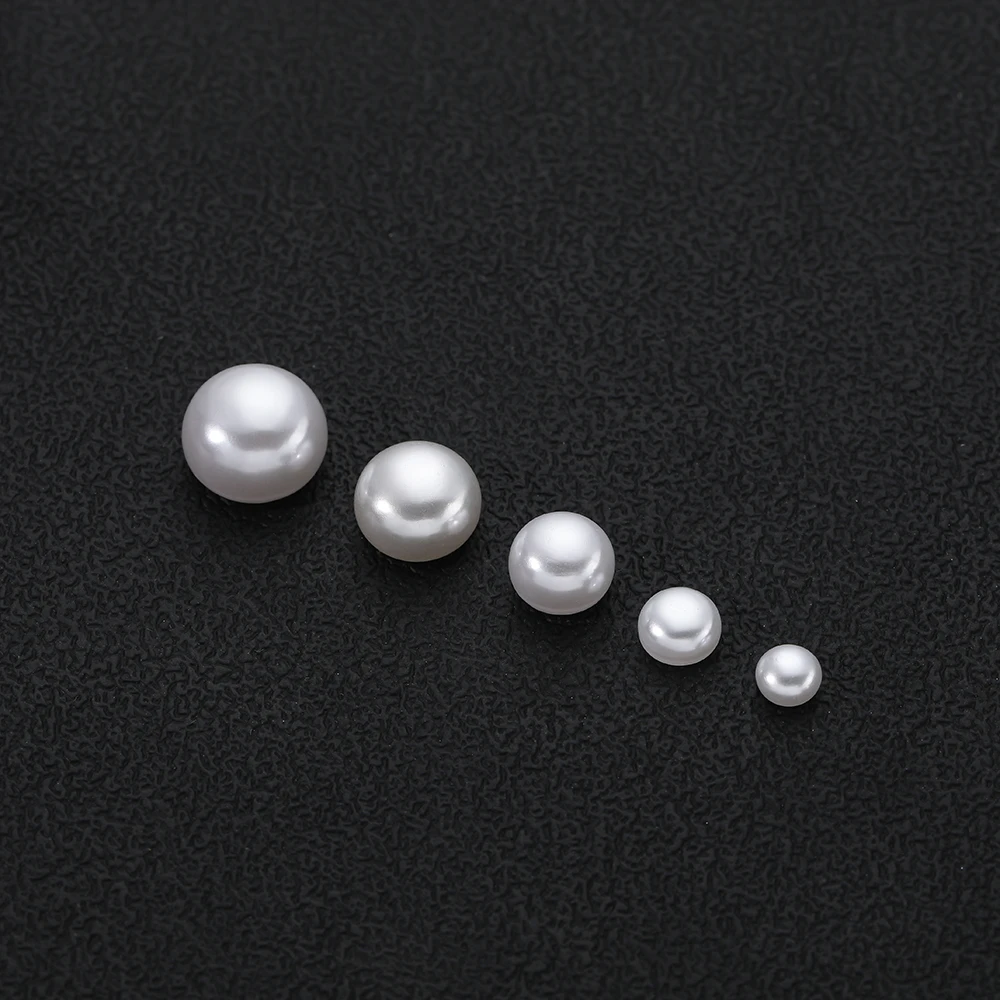 6/8/10/12/14mm ABS High Gloss Bread Beads Imitation Half Round Pearl Bead For Jewelry Making Craft Pearls Clothing Accessories