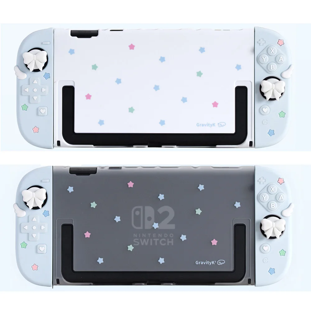 Star Wings Protective Case Compatible with Nintendo Switch / OLED / Switch 2 Detachable Hard Shell & Silicone Grip Cover
