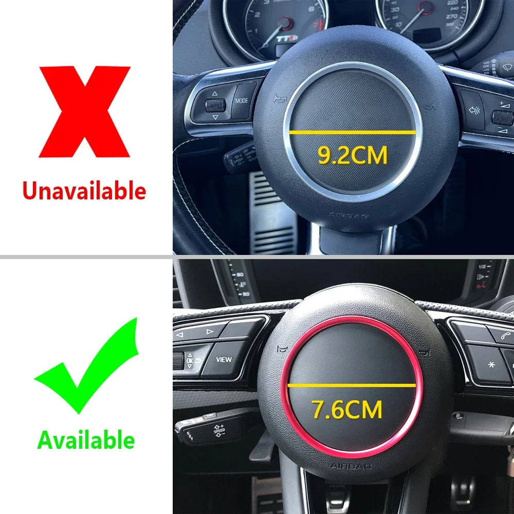 Car Steering Wheel Center Ring Decor Trim Cover for Audi A4 S4 B9 RS4 A3 S3 8Y Q2 A5 F5 TT A1 S12017 2018 2019 2020 Accessories