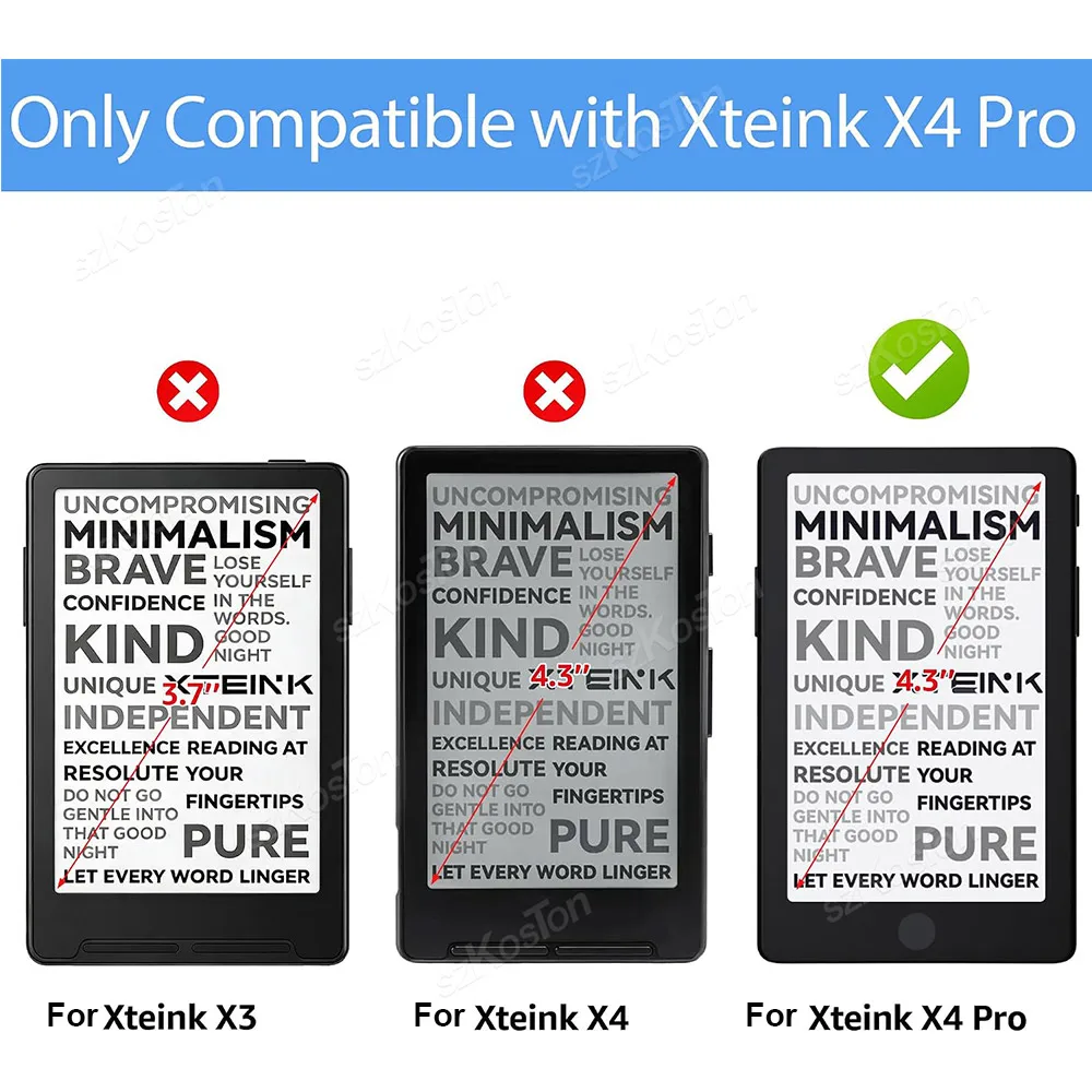 Magnetic Case for XTEINK X4 Pro EBook Reader Anti-Scratch Protection Shell for XTEINK X4 Pro EReader PU Leather Protective Cover