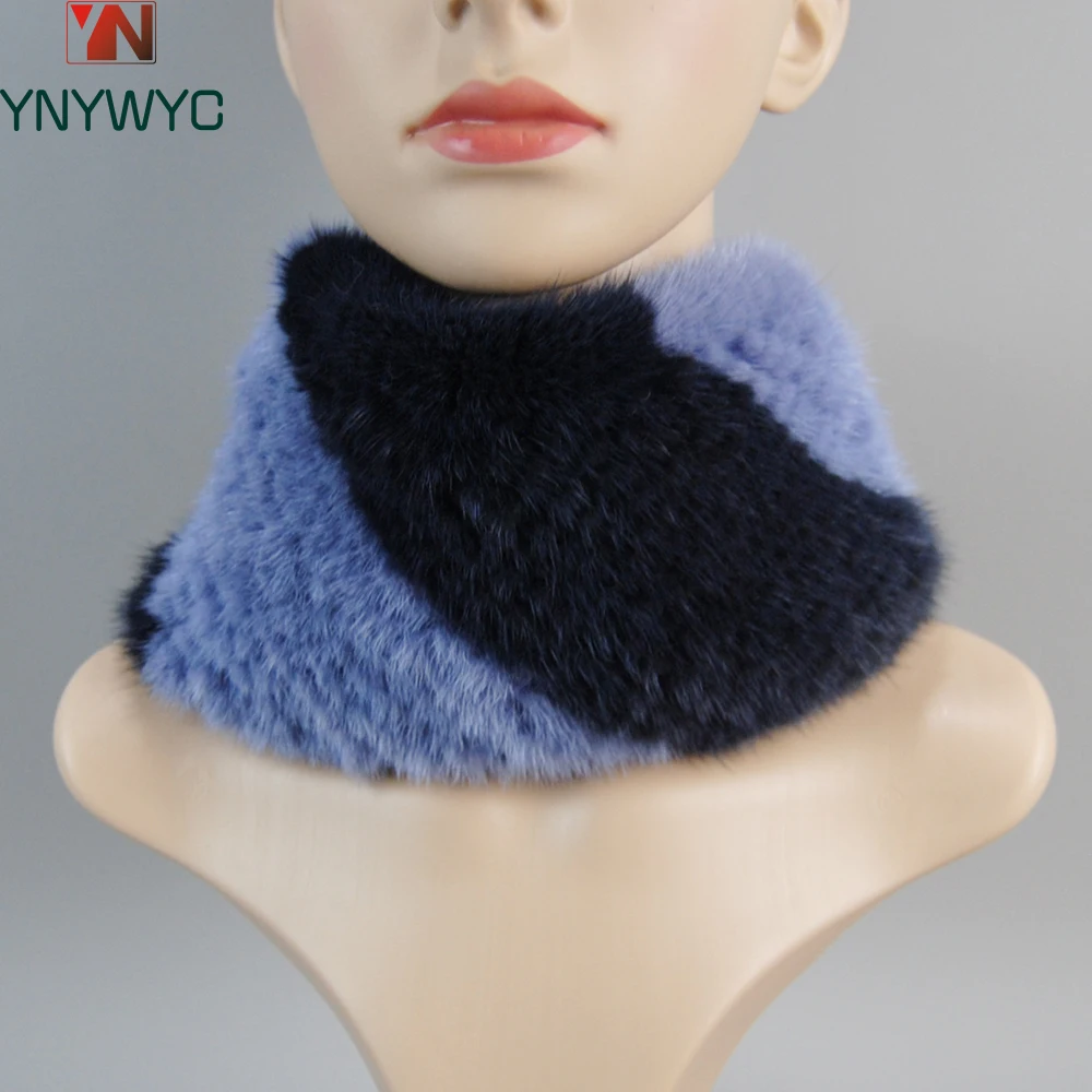 

2025 New Women Winter Real Mink Fur Scarves headbands Good Elastic Knitted Natural Mink Fur Scarf Thick Warm Lady Fur Ring Shawl