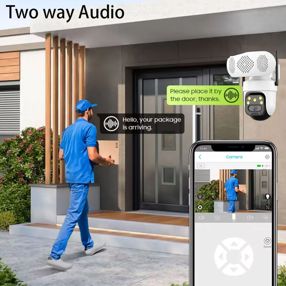 5MP HD lP كاميرا في الهواء الطلق واي فاي الأمن المتكلم كاميرا CCTV المنزل اللون للرؤية الليلية كشف الإنسان كاميرات المراقبة الأمنية #4