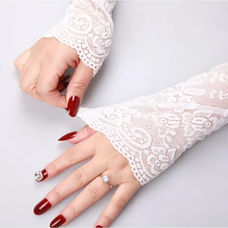 Summer Sun Protection Gloves  Ice Lace Sleeves  Driving Arm Guards  Long Holiday Sleeves  Decorative Cuffs