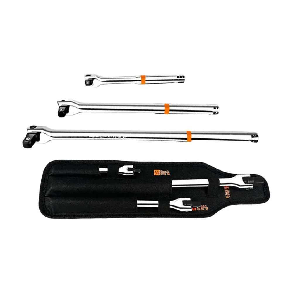 

3pcs/set Breaker Bar Wrenches 1/4" 3/8" 1/2" Drive Heavy Duty Spanner F-bar Steering Wrench With 180 Degrees Rotatable Head