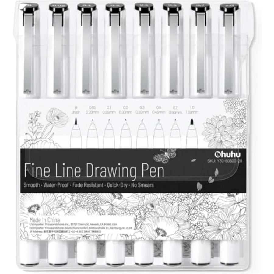 

Micro Fineliner Pens 8 Pack Markers 100 Colors