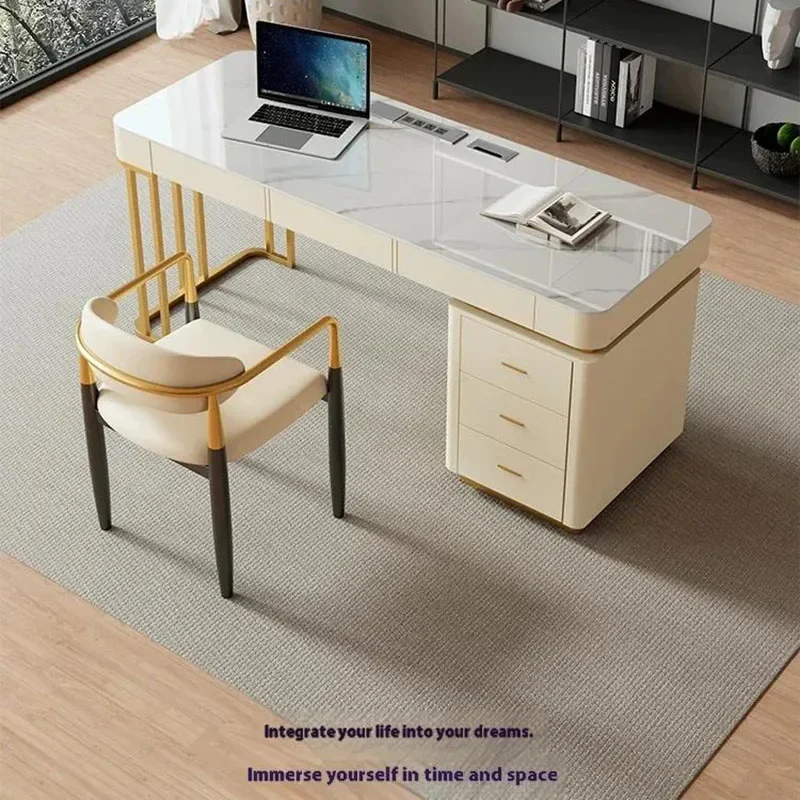 

Aesthetic Computer Furniture Letter Steel Portable Desk Gaming Table Corner Workbench Drawers Bedroom Tavolino Unique Furniture