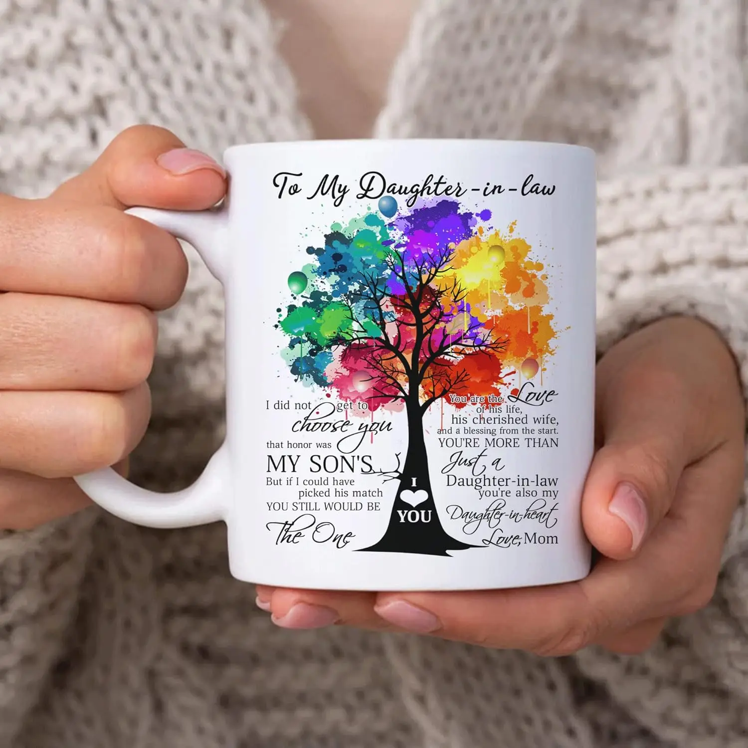 

Gifts for Daughter-in-law from Mother-in-law - Birthday Christmas Wedding -To My Daughter-in-law Colorful Tree Daughter-in-heart